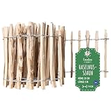 Creative Home Staketenzaun 35cm hoch und 5m lang | Haselnusszaun | Rollzaun | Lattenabstand 7-9 cm | Gartenzaun Holz Holzzaun | Zaun Garten Ideal als Rasenkante Blumenbeet Umrandung aus Haselnuss