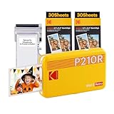 KODAK Mini 2 Retro 4PASS Mobiler Fotodrucker (5,3x8,6cm)- Paket met 68 Blatts, Gelb