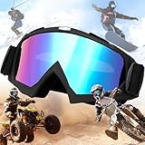 Weploda Hochwertige Motorradbrillen, Crossbrille, Antibeschlag-Uv-Brille Mit Schaumstoffpolsterung, Sowohl für Damen Als Auch für Herren, Geeignet für Outdoor-Sportarten