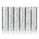 KarneLux Luftschlangen 'Silber Glitzer Metallic' - Partydekoration für Geburtstage, Hochzeiten und Silvester - 6er Pack