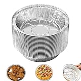 Einsätze für Luftfritteuse - 50 Stück Aluminiumpapiereinsätze, ca. 240 Gramm rund, antihaftbeschichtet für Luftfritteusenkorb, für Ofen Mikrowelle Toaster Fleisch