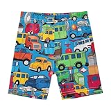 Mädchen-Fahrradhose aus Baumwolle mit Kinderfahrzeug-Druck, gefüttert, athletischer Tanz, Cartwheel Shorts, 4T, Kinderfahrzeug 3, 116