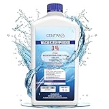 Centra24 Wasserstoffperoxid 3% 1000ml - Immer Frisch - Made in Germany, stabilisiert - mit Entgasungsverschluss, Labor, Experiment, Bleichen - EINFÜHRUNGSPREIS