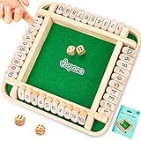 Japace Shut The Box Spiel, Brettspiel aus Holz, 4 Spieler Würfelspiel Mathematik Lernspielzeug Kinder Brettspiel Familie ab 3 4 5 6 + Jahre, Reisespiele Erwachsene Traditionelle Kneipenspiele