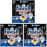 Finish Ultimate Infinity Shine Citrus Spülmaschinentabs – Geschirrspültabs für Tiefenreinigung, Fettlösekraft und Glanz mit Schutzschild – 80 Finish Caps (Packung mit 3)