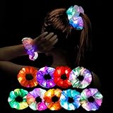 Led Haargummis Mädchen Leuchtender Haarschmuck 9Pcs Leuchtarmbänder Mitgebsel Kindergeburtstag Mädchen Give Aways Satin Haargummi Armband Neon Pyjama Party Deko Accessoire Frauen Geschenk