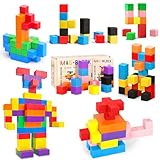 AQXONG 64Pcs Magnetische Bausteine Spielzeug, Magnetisches Bauspielzeug, Puzzle Baustein, Magnetisches Konstruktions Spielzeug für Kinder, Geeignet für Jungen und Mädchen ab 3 Jahren