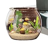 Fischschale - Haustierkugel Fischschüssel LED | Transparentes Design Perfekter Anfänger Fischtank | Clear Betta Fish Desktop runde Aquarien, Heimdekoration für Kinderzimmer