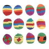 QUMIIRITY 12 Stück Teiliges Set Farbige Häkel Sandbeutel für Weiche Wurfspielzeuge Hand Auge Koordination und Kreativität für und Außenaktivitäten