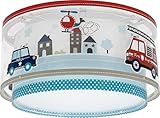 Dalber Deckenlampe kinderzimmer, Deckenleuchte für Kinder Polizei Autos Police, 60616N, E27