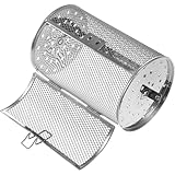 TOPBATHY Drehspieß für Luftfritteuse aus Edelstahl - Zubehör für Ofen und Grill, ideal für Nüsse und Gemüse, 18 x 12 cm