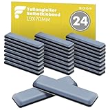 shinfly 24 Stück Teflongleiter Selbstklebend, Möbelgleiter teflon-70 x 19 mm (eckig), Möbelgleiter für Schwere Möbel - für Glatte Böden und Teppiche