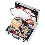 Franken Moderationskoffer Profi, Präsentationskoffer 2500-teilig, Aluminiumkoffer mit Tragegriff und Schultergurt, 37 x 48 x 16 cm, silber (UMK)