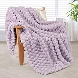 Whale Flotilla Kuscheldecke Flauschige Decke mit 3D-Jacquard-Muster, Exquisite und Warme Wohndecke Sofadecke für Ganzjahreszeiten, 130x150 cm, Lila