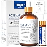 HIQILI Rosmarinöl Haare 100ML, 100% Rein Naturreines Rosmarin Öl Ätherisches Rosmarinöl für Kopfhaut, Haare, Hautpflege, Aromatherapie