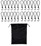 Luxvara 24 Stück Expander mit Haken, Planenspanner und Tasche mit Kordelzug, Spanngummi mit Haken, Robuster Spanngurte mit Haken, Spannseil Spannhaken für Camping Planen Gepäckspanner, 19.5 cm