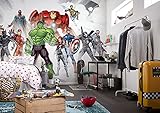 Komar Marvel Vlies Fototapete - Avengers Unite - Größe: 500 x 280 cm (Breite x Höhe) - Thor, Hulk, Iron Man, Kinderzimmer, Tapete - IADX10-065