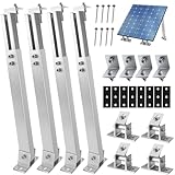 Solarpanel Dachhalterung, Alu 15-30° Verstellbare Solarpanel Halterung, Alu Halterung Balkonkraftwerk Montageset 36CM-70CM, Geeignet für Boote, Wohnmobile, netzunabhängige Dachsysteme (2 Set)