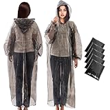 ENCOVY 5er Pack Einweg Regenponcho, Einmal Regencape atmungsaktive, wasserdichte Regenmäntel & Regenjacken mit Kapuze, Passend für Damen & Herren, ideal bei Camping, Angeln, Festivals, Outdoor