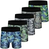 Boxershorts aus Baumwolle für Kinder, atmungsaktive Sportperformance Mesh Unterwäsche für große Kinder mit Fliege, 5er Pack, K:5er-Pack Polyester, 42