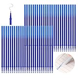 Eokeey 50 Stück Ersatzminen Radierbar, Nachfüllminen für Radierbarer Kugelschreiber, Tintenroller Nachfüll 0.35mm, Gelschreibermine Radierbar für Studenten Geschenk, Schul Bürobedarf (Blau)