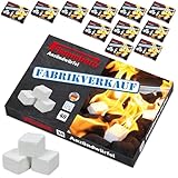 FLAMMBURO 576 Stück Anzündwürfel Paraffin (12 x 48 Würfel) vom Deutschen Hersteller, Grillanzünder, Kaminanzünder, Ofenanzünder, Würfel, Anzündwolle, Made in Germany - 12 Schachteln x 48 Würfel