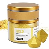 Wwtop Gold Essbares Glitzer 5g, Glitzer Pulver für Getränke, Lebensmittel Glitzer Staub für Schokolade, Erdbeeren, Cupcakes, Valentinstag Kuchen, Fondant, Glitter Pulver