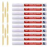 10 Stück Wand Reparaturstift, Weiße Fugenstift mit Ersatzspitze, Wasserfest Fugen Reparatur Stift, Fugenstift Fugenmörtel, Reparatur Marker für Fliesen, Wand, Boden, Badezimmer, Küche (Weiße)