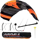 Lenkmatte Paraflex Trainer-Kite 2.3 Ink. Lenkbar Schnüren + Handels + Tasche + Bodenanker + Kitekiller + Aufkleber + Anleitungsheft für Einsteiger Kinder Fortgeschrittene zum Lenkdrachen fliegen