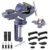 Tischschraubstock, 7,6 cm Schraubstock Universal drehbar 360° Arbeit Klemmschraubstock Tischschraubstock Klemme mit Multifunktionsbacke für Holzbearbeitung, Bohren, Sägen, Metallarbeiten