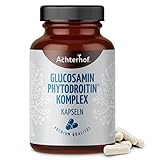 Glucosamin Phytodroitin® Komplex Kapseln (120 Kapseln) | mit Glucosamin, Phytodroitin®, Hyaluronsäure, MSM und Hagebutte | 60 mg natürliches Vitamin C pro Tagesdosis | vegan | Achterhof