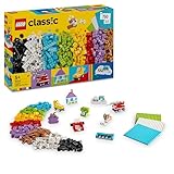 LEGO Classic Kreativset zum Bauen und Spielen - Set mit bunten Bausteinen - Baue EIN Haus, Hund, Löschauto, Klaviertastatur und Regenbogen - Bastelset für Jungen & Mädchen ab 5 Jahren 11044