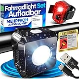 NEXTCOVER® Fahrradlicht Set mit [VisionOne] LED Set I USB-C aufladbar & wasserdicht I StVZO zugelassen I Fahrrad Licht vorne I Fahrradlampe & Fahrrad Rücklicht, Fahrradbeleuchtung Akku, Licht Fahrrad