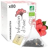 Khla - Bio-Hibiskusblüten - 80 Teebeutel - Hibiskus Tee Infusion - Hydration & Verdauung - Heiß oder Kalt - Blumig & Aromatisch - Reich an Antioxidantien - Herkunft Ägypten