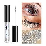 Glitzer-Wimperntusche, Glitzer-Wimpern-Wimperntusche, Augen-Make-up mit Diamant-Glanz-Mascara-Effekt für Wimpern und Brauen, Langanhaltendes, Verlängerndes, Voluminöses (A)