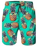 ALISISTER Ananas Badehose Herren 3D Lustige Ananas Druck Schnell Trockene Badeshorts Sommer Strand Surfer Shorts Mit Taschen 3XL