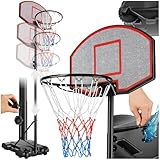 tectake® Basketballkorb Outdoor mit höhenverstellbarem Korb von 178 bis 213 cm, Basketballständer mit Rädern, Garten Spielgerät wetterfest Outdoorspiel