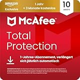 McAfee Total Protection 2026 (10 Geräte), 15 Monate Amazon Exklusiv | Virenschutz, VPN, Betrugsschutz, Sicherheitssoftware, Identitätsüberwachung | Abonnement mit automatischer Verlängerung | Download