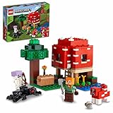 LEGO Minecraft Das Pilzhaus, Spielzeug ab 8 Jahren, Geschenk für Kinder mit Figuren von Alex, Mooshroom & Spinnenreiter, Kinderspielzeug 21179