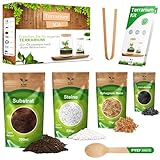Flaschengarten Komplettset zum Schaffen EIN Ökosystem im Glas - Terrarium Starter Kit zum Anlegen EIN Biotop im Glas - Kit Terrarium mit Garten Werkzeug, Moos, Erde, Steinen (Ohne Flasche, M)