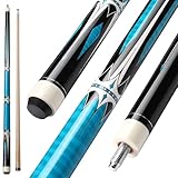 ASMPCUE Billard Queue, 58' Pool Queue 13mm Spitzen Pool Cue für Professionelle Billardspieler, 1/2 Maple Queue Sticks für Billard Tisch Sport, Bar Pool Table Sticks for Billard Enthusiasten, Blau