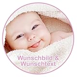 Tortenaufleger essbar mit Wunschfoto und Wunschtext aus Fondant oder Oblate für Geburtstag, Einschulung usw. in verschiedenen Größen (10cm, Fondantpapier)