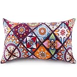 ATsense 2er Set Kissenbezug 80 x 40 cm, 2 Stück - 100% Baumwolle, Bunt Kopfkissenbezug mit Reißverschluss, Superweicher Premium und Hypoallergen, ÖkoTex Super Bequemer Kissenhülle（Böhmen，Paisley）