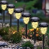 Moxled 6 Stück Solarlampen für Außen, Warmweiß Solarleuchten Gartendeko, IP65 Wasserdicht Solar Gartenleuchten für außen Garten, Balkon, Terrasse, Rasen, Wege, Hof