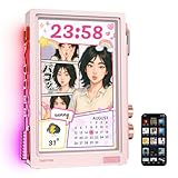 Divoom Times Frame – transparenter digitaler Bilderrahmen (10,1-Zoll) mit WLAN und 64 GB, IPS-Display mit Schweb-Effekt und RGB-Drehknopf, 400+ Zifferblätter, Widgets und Pixel-Art-Community (rosa)