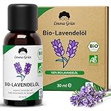 Emma Grün® Bio Lavendelöl Ätherisches Öl [100% Naturrein] - Zertifiziertes Lebensmittel zum Einnehmen - Ätherisches Lavendel Öl Bio - Lavender Essential Oil 30ml - Ätherische Öle Naturrein