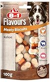 8in1 Flavours Meaty Biscuits Hunde-Kekse - köstliche Hunde-Leckerlis mit drei Geschmacksnoten in einem Snack, 100 g Beutel