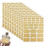 Dreamark 320 Stück Etiketten Selbstklebend Klebeetiketten für Gläser Gewürzetiketten Kraftpapier Aufkleber für Flasche, Dosen, Marmelade, Geschenkdekoration Geschenkaufkleber (10 Blätter)