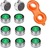 10 Stück Perlatoren für Wasserhähne M24, Wasserhahn Siebeinsatz aus Messinggehäuse und ABS-Filter, Wasserhahn Filter mit Dichtungsring und Perlator Schlüssel, Strahlregler Wasserhähn Einsatz