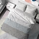 DILIOS Premium Bettwäsche 135x200 – 100% Baumwolle, ÖKO-TEX Zertifiziert, Renforcé, Atmungsaktiv & Antiallergisch, mit Reißverschluss, 2teilig – Bettbezug + Kissenbezug 80x80, Grau, Blau, Weiß